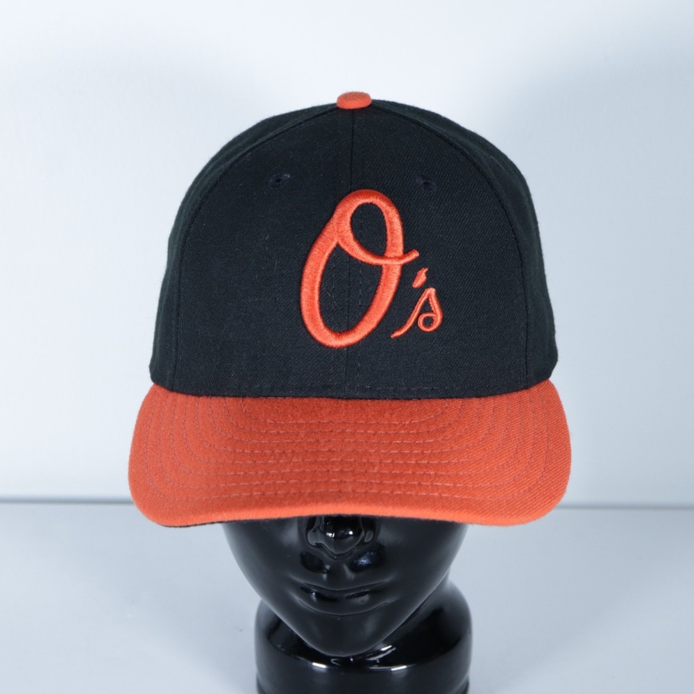 BALTIMORE ORIOLES O'S BLACK ORANGE NEW ERA USA Black BRIM FITTED HAT CAP 7 1/2
